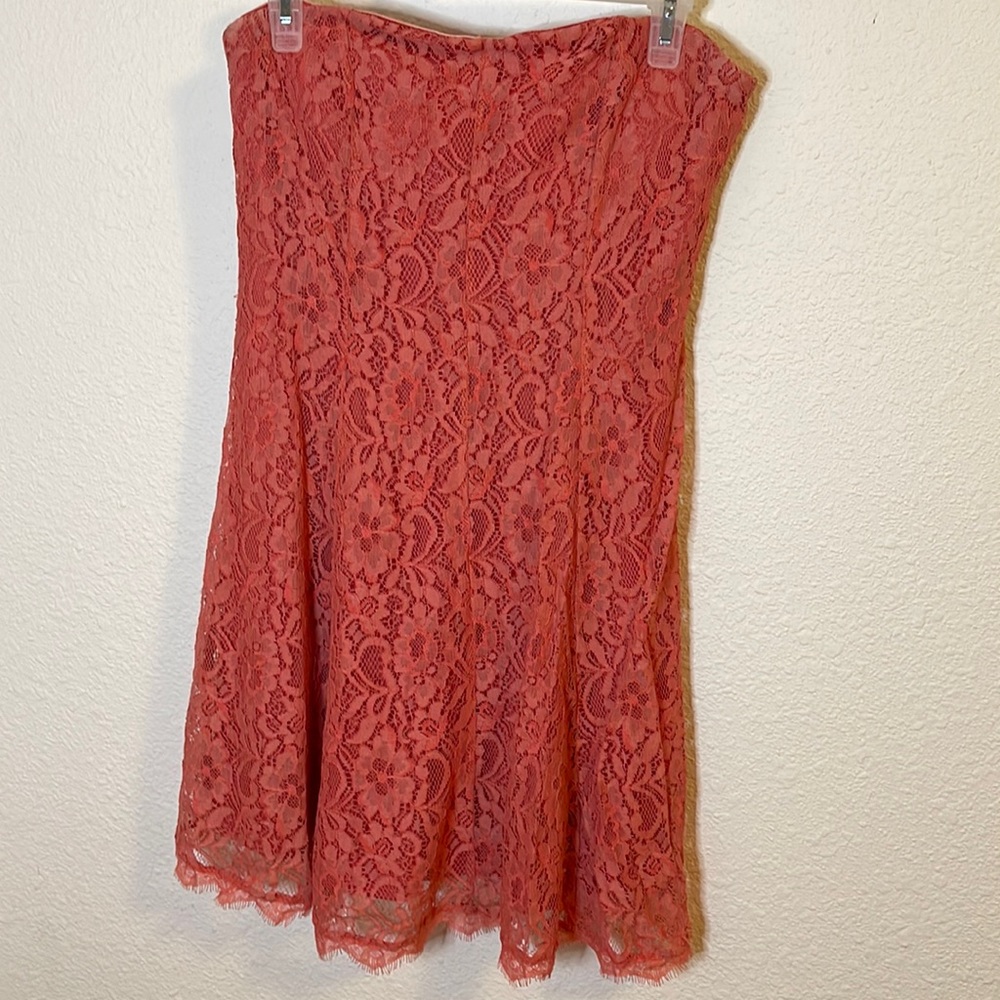 Coral strapless dress